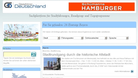 Screenshot von Gästeführer-Deutschland