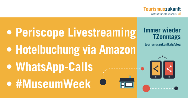 Immer wieder TZonntags 29.3.2015: • Periscope Livestreaming • Hotelbuchung via Amazon  • WhatsApp-Calls • #MuseumWeek