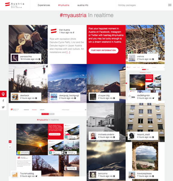 #myaustria Hashtag Kampagne der Österreich Werbung
