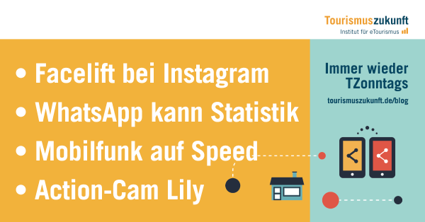 Immer wieder TZonntags, 14.6.2015: Facelift bei Instagram, Mobilfunk-Zukunft, WhatsApp-Statistiken, Action-Cam Lily